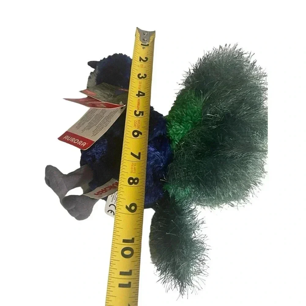 Aurora World Peacock Bird Plush Toy Stuffed Animal Blue 11